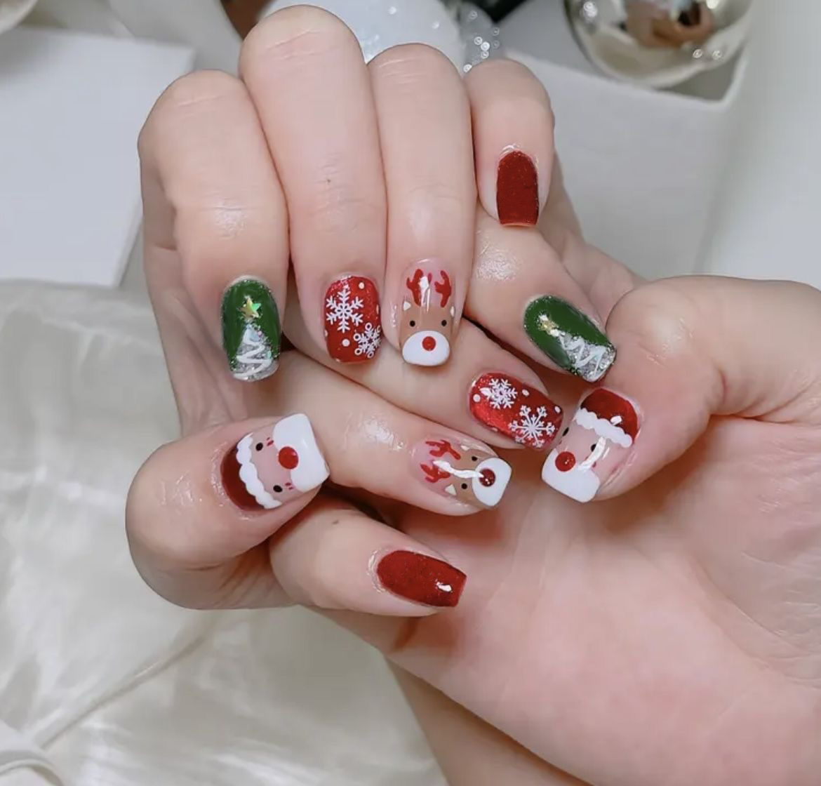 Decorating Tip Set - Noel Temalı Takma Tırnaklar Noel Baba