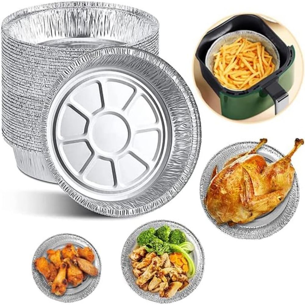 Kitchen Baking Tray Set - 50 Adet Taşınabilir Gümüş Folyo Tepsiler