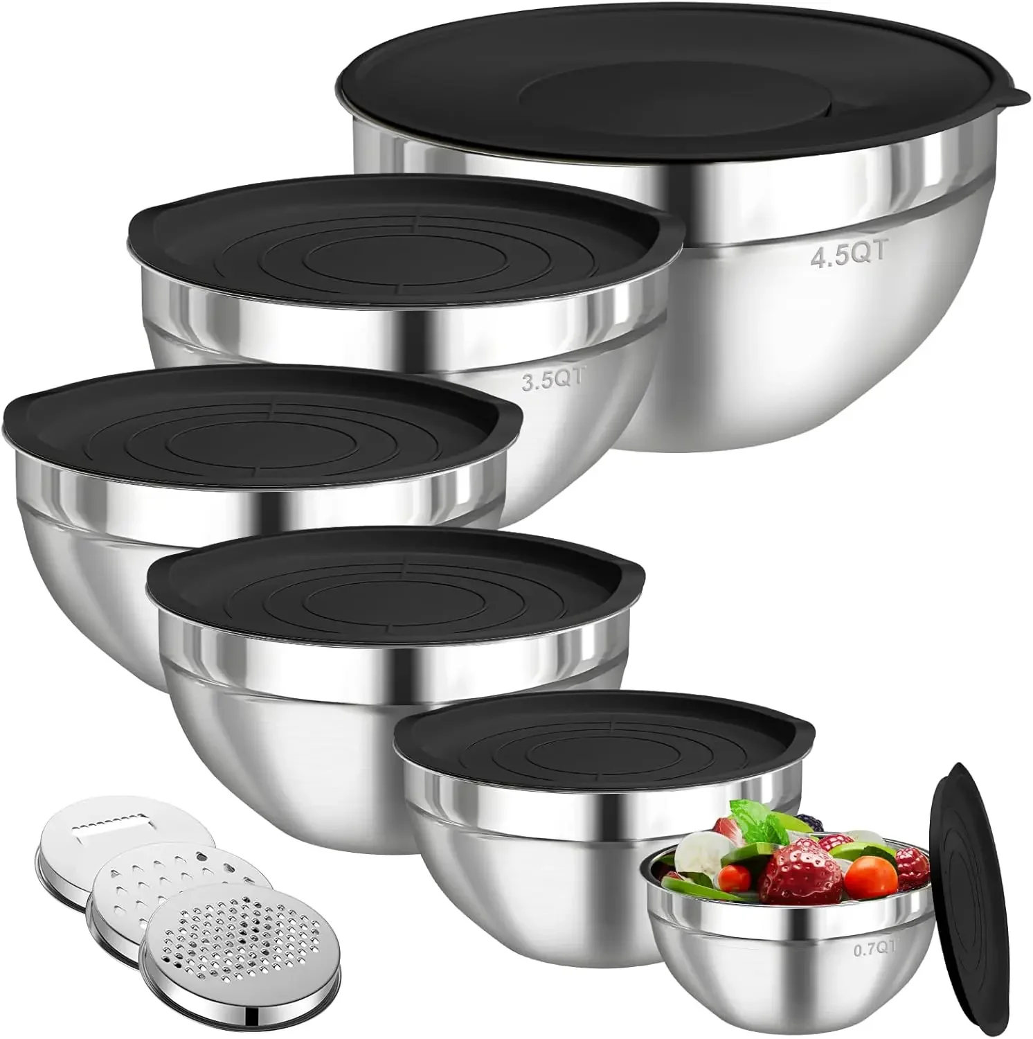 Stand Mixer Bowl - 6 Parça Paslanmaz Çelik Karıştırma Kase
