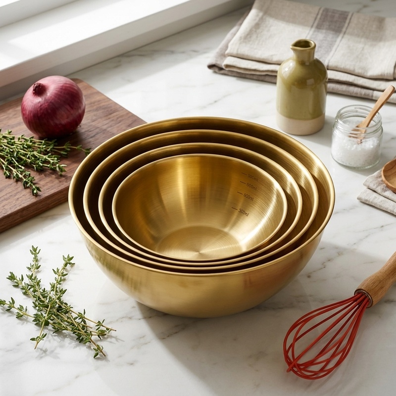 Stand Mixer Bowl - 3 Parça Paslanmaz Çelik Karıştırma Kase
