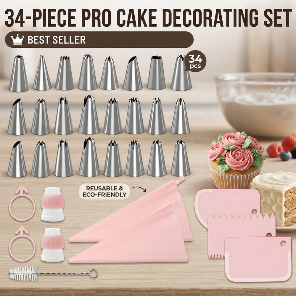 34 Parça Pasta Süsleme Uçları  - Decorating Tip Set incelemesi ve fiyatı
