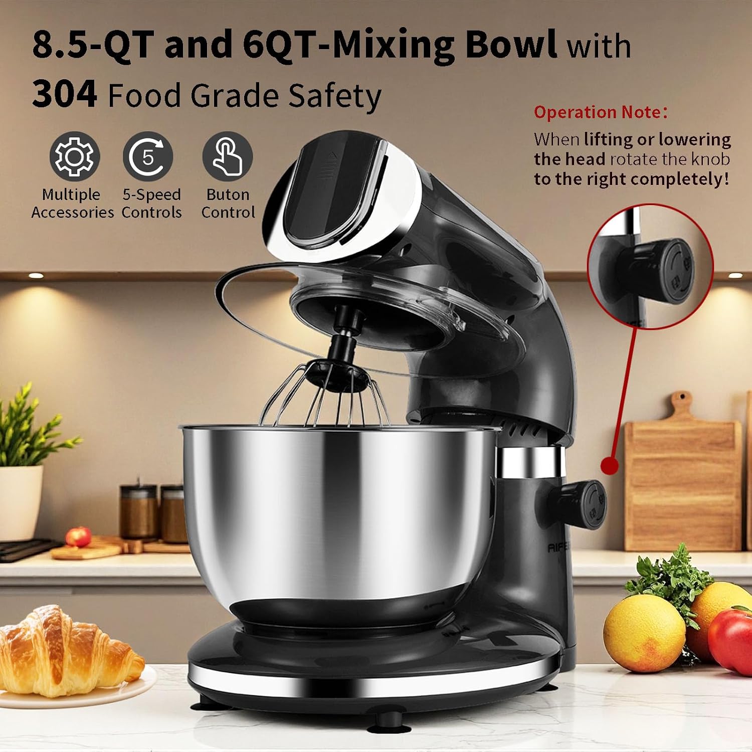 Siyah Elektrikli Stand Mikser  - Stand Mixer Bowl incelemesi ve fiyatı